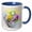 Blue/White, variant on 3drose, Flower Bouquet Blossom with Watercolor Art, 11oz Magic Transforming Mug