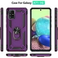 thumbnail image 3 of Samsung A71 5G Case,Galaxy A71 5G Case,  Grade Heavy Duty Protection Phone Case Cover with HD Screen Protector  Ring Kickstand for Samsung Galaxy A71 5G (Purple), 3 of 14