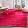 thumbnail image 1 of Safavieh Collection de Tapis de Chiffon RAR130R Fait à la Main Boho Bande Coton Tapis de Zone, 8 'x 10', Rouge / Multi, 1 of 4