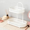 thumbnail image 5 of FVDPWYE Cosmetic Holder Standing Shelf, Makeup Organiser, 2 Tier Skincare Organiser, Bathroom Countertop Organizer for Kitchen Vanity White, 5 of 9