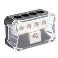 thumbnail image 1 of Bloque de distribución de energía, 1 entrada, 4 salidas, divisor de amplificador estéreo para audio de automóvil, caja de conexión, 1 of 14