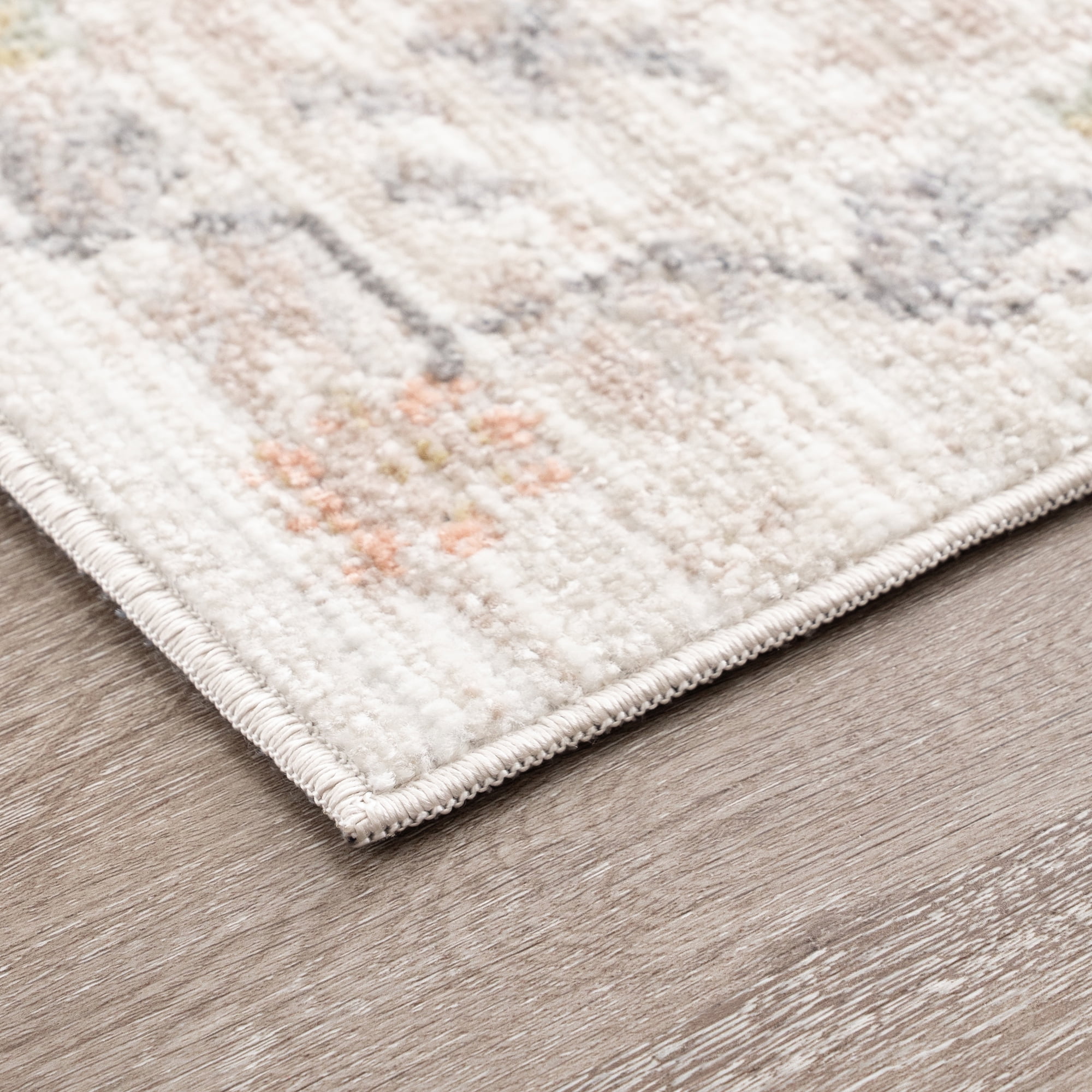 Crestwood Traditional Oriental 2x3 Cream and Aqua Polyester Indoor Area Rug, 2' x 3'