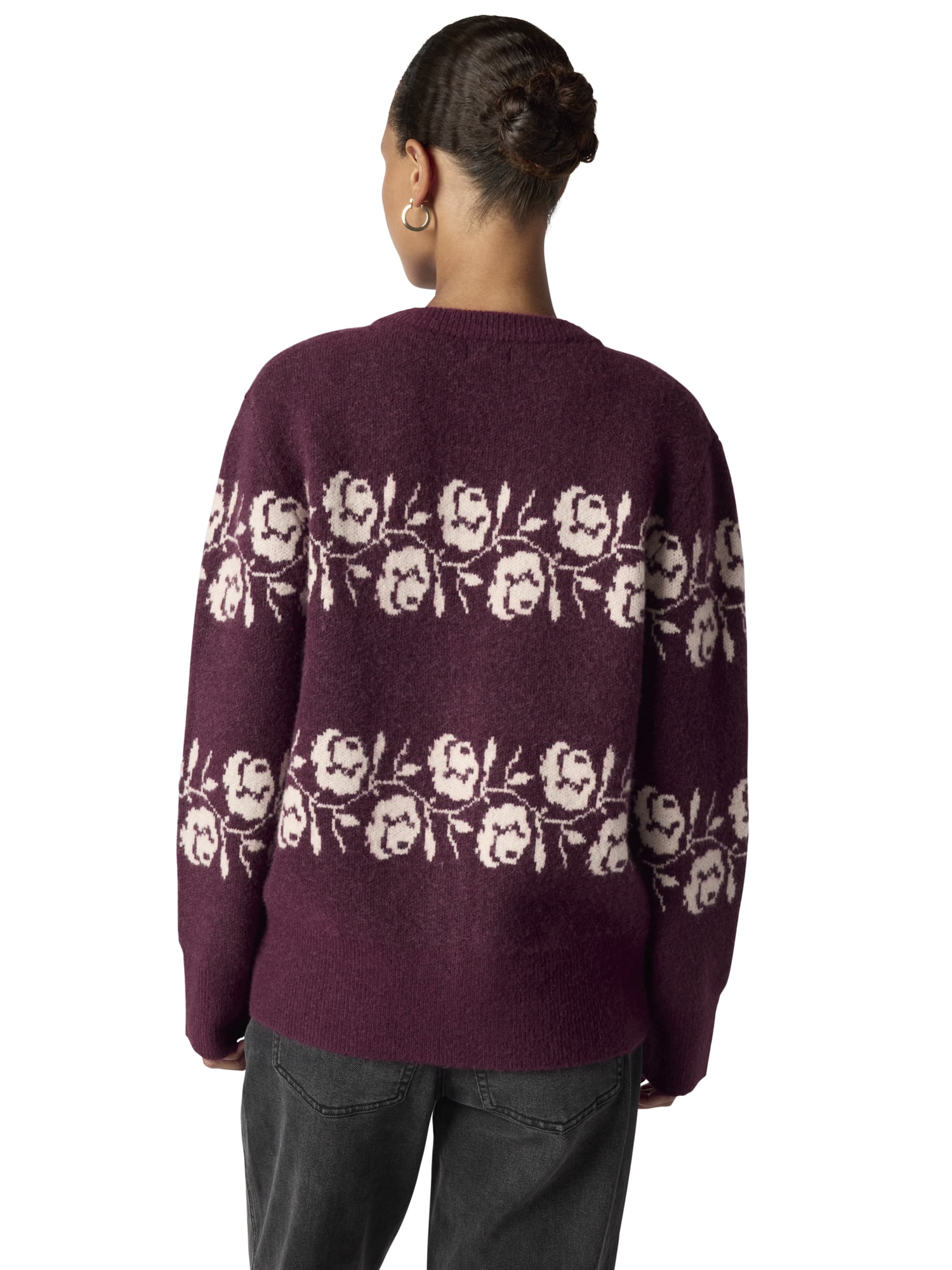 Mills by Millie Bobby Brown Women's Floral Jaquard Sweater Cardigan, Sizes XXS- XXL