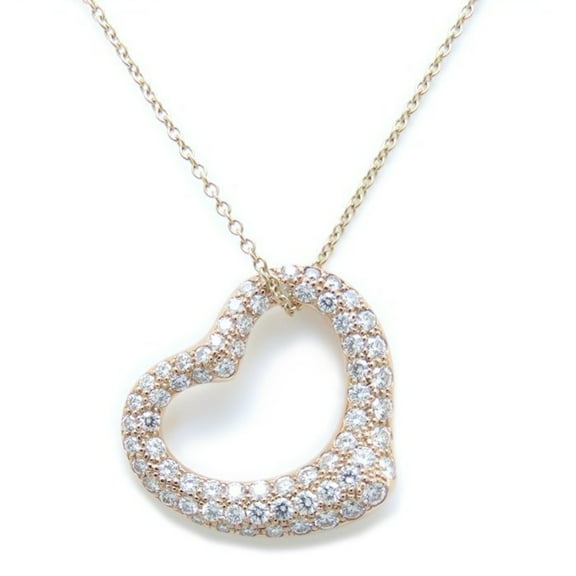 Pre-Owned TIFFANY&Co. Tiffany Heart Necklace Diamond Elsa Peretti 750PG Pink Gold... (Good)