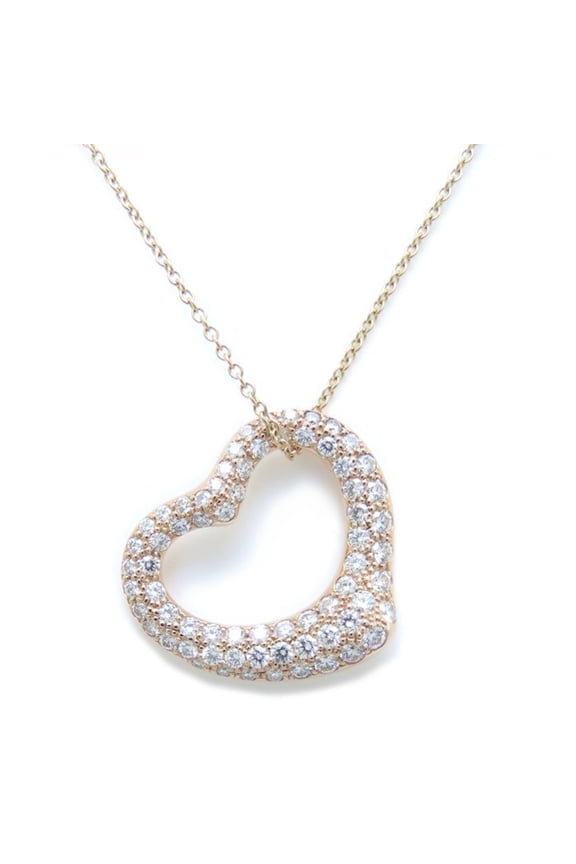 Pre-Owned TIFFANY&Co. Tiffany Heart Necklace Diamond Elsa Peretti 750PG Pink Gold... (Good)