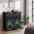 thumbnail image 6 of Tiger Dresser for Bedroom with 4 Storage Drawers Tiger Bengal Tiger Ornate Sofa Quirky Jungle Animal Oil Painting Dressers Chest of Drawers Steel Framed Fabric Closet Organizers for Toy Book Basket, 6 of 7