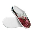 thumbnail image 3 of Daiia Eagle With Hat And Roses Print Women’s Fuzzy Slippers Memory Foam Lightweight House Shoes Cozy Loafer Flannel House Shoes-42/43, 3 of 7