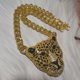 thumbnail image 3 of Collar con colgante de cabeza de leopardo de Halloween con hielo para mujer, joyería de hip hop, cadena de eslabones cubanos para hombre, joyería de tendencia gótica, regalo, plata, 3 of 5