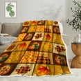 thumbnail image 2 of Fall Decoraitve Throw Blanket Small Plaid Thanksgiving Autumn Pumpkins Leaf Blanket Baby Pet Blanket for Bed Sofa Couch Camping Decor Yellow Orange Lightweight Fuzzy Fleece Blankets and Throws, 2 of 4