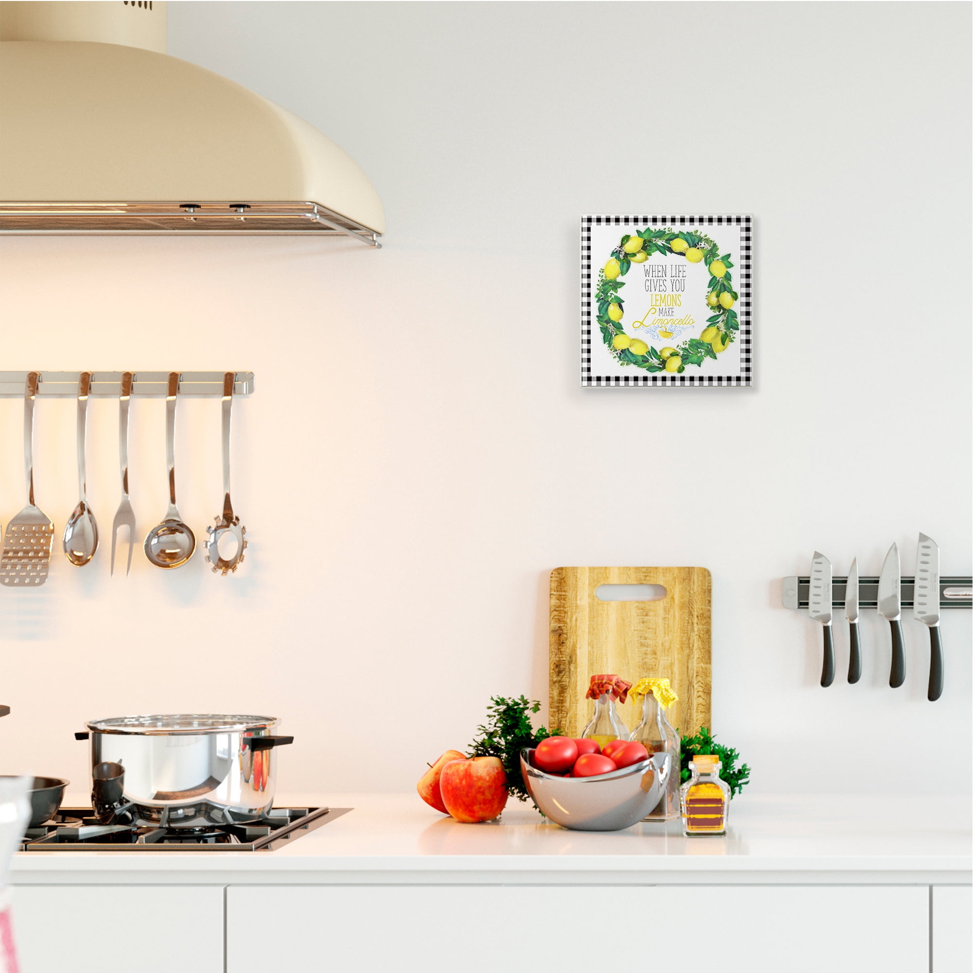 Stupell Industries Make Limoncello Kitchen Humor Plaid Word Design Wall Plaque by The Saturday Evening Post