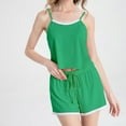 thumbnail image 3 of Woman Summer Outfit Cute Summer Outfits for Women Clothing Set Female Round Neck Sleeveless Tops Pants Sets Casual Pant Style S_608 Women's Tracksuits Green S, 3 of 5