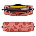 thumbnail image 2 of Fotbe Red Strawberry Pattern Leather Pencil Case, Pencil Pouch with Durable Zipper, Compact and Stylish Organizer for Stationery, Art Supplies, Travel Essentials, 2 of 7