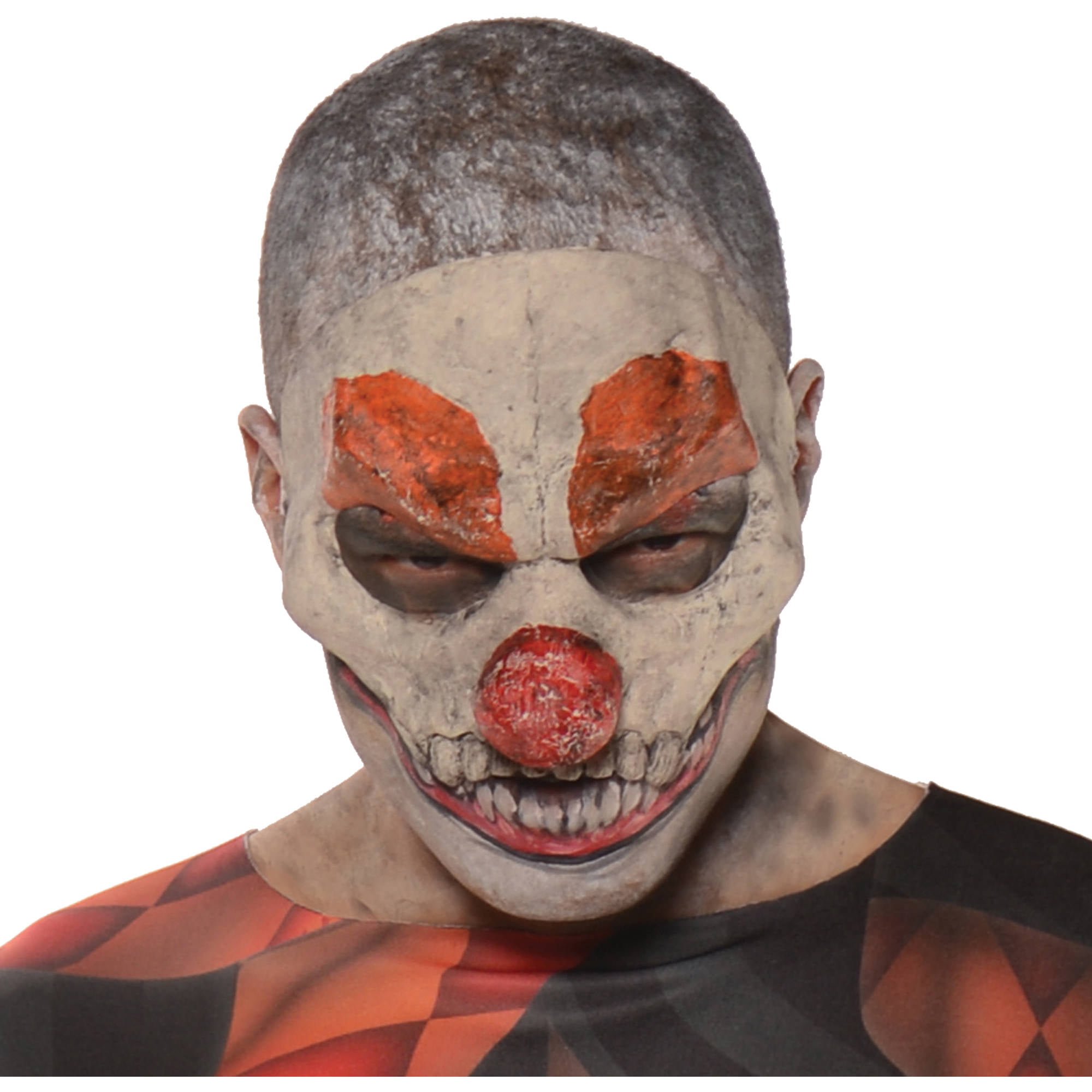 Adult Evil Clown Chinless Costume Half Vinyl Mask 