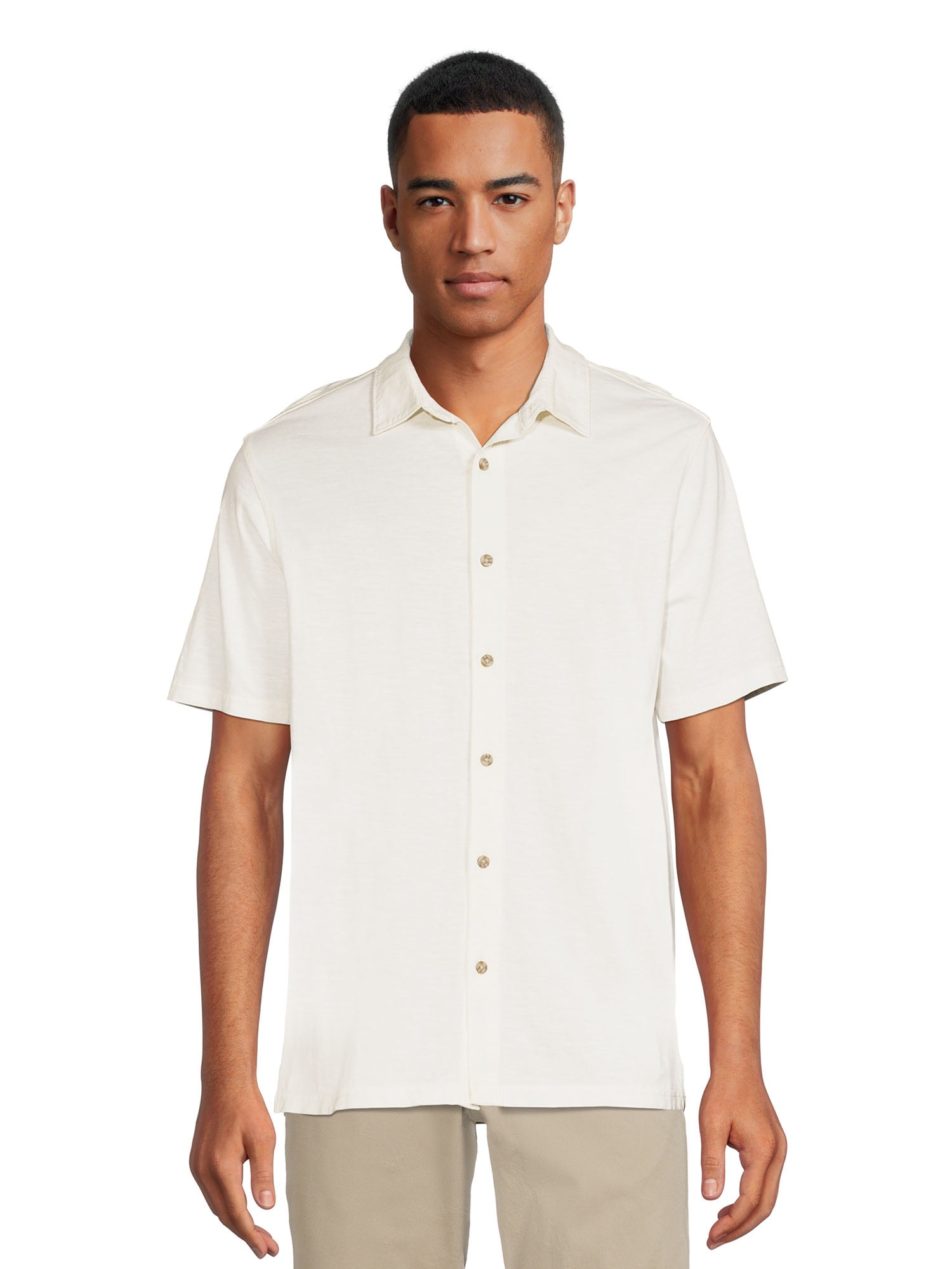 Men’s Knit Button Down Shirt, Sizes S3XL