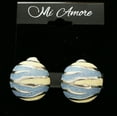 thumbnail image 3 of Mi Amore Striped Glitter Clip-On-Earrings Silver-Tone & Blue, 3 of 3