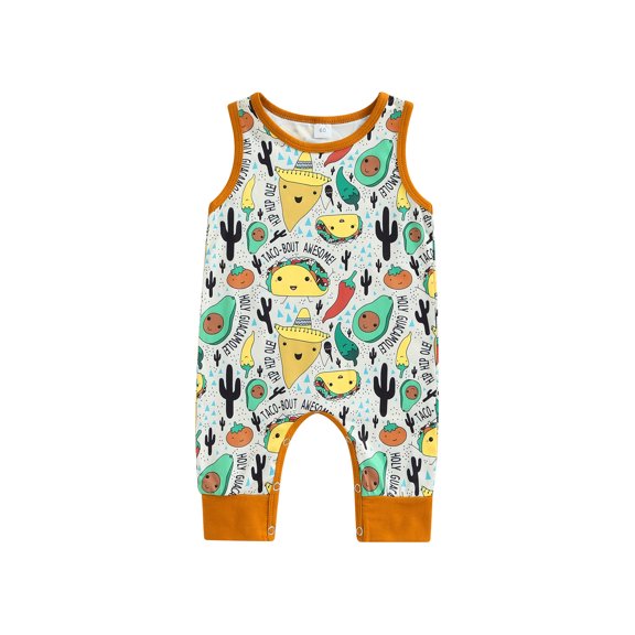 Bagilaanoe Newborn Baby Girl Boys Summer Jumpsuit Print Sleeveless Bodysuit 3M 6M 12M 18M Infant Casual One Piece Romper