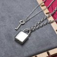 thumbnail image 4 of Stainless Steel Lock Key Pendant Necklace Long Chain Punk Multilayer Statement Choker Necklaces for Women Men Boy Girls, 4 of 5