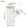 thumbnail image 2 of Uxcell Duct Hose Y Shaped Connectors Wye Pipe Splitters, 2" to 1 1/4", White 3 Pack, 2 of 4