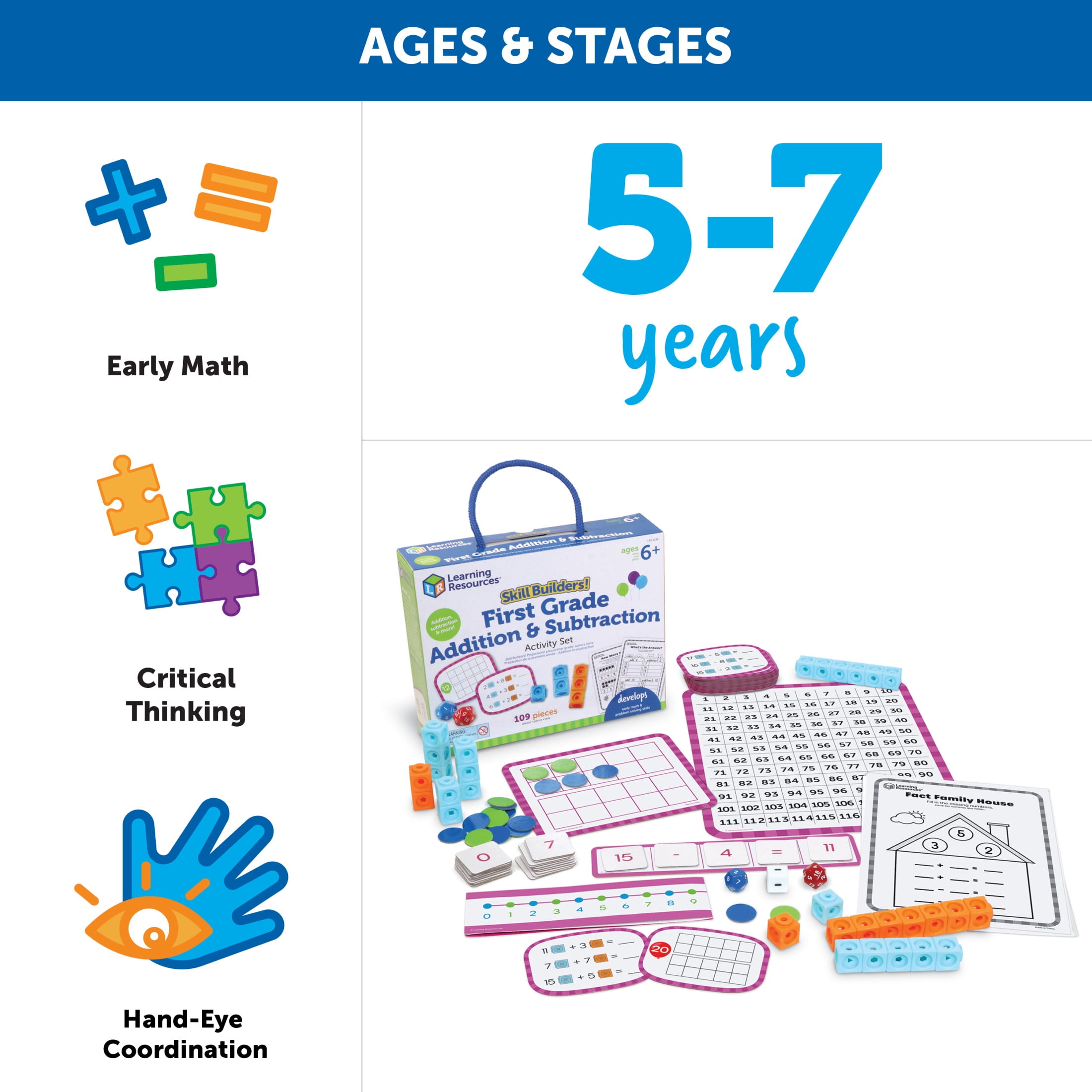 Learning Resources Skill Builders! 1st Grade Addition And Subtraction, Classroom Supplies, Homeschool Curriculum, Ages 6 +