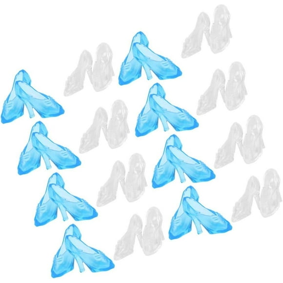 Kid Toys 60 Pairs Mini Crystal Slipper Mini Heels Miniature House Princess Toy Miniature Crystal Shoes Integrity Dolls Abs Doll High Heel Doll Dress U