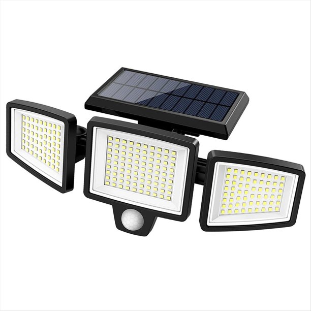Luces Solares de Seguridad con 210 LED y Sensor de Movimiento Remoto de 2500 , Exterior para Jardín y Patio.