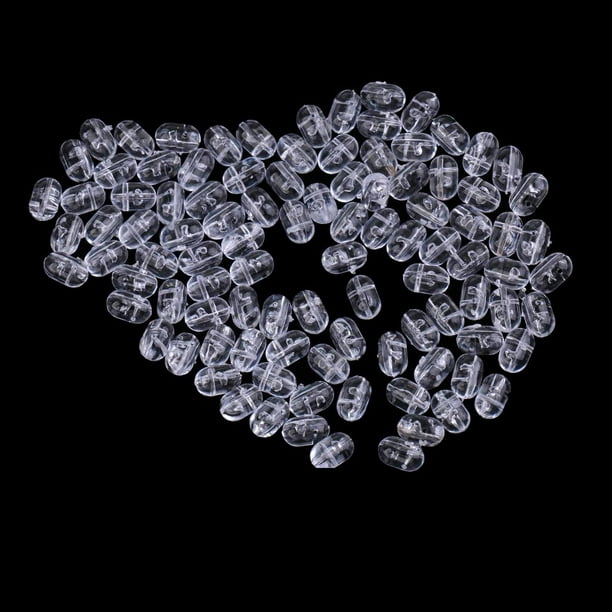 100/200pcs Sea Fishing Beads 6mm mm Clear Double Drill Cross Hole