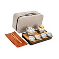 thumbnail image 4 of Juego de té portátil de con tazas, elegante tetera china para inauguración de casa, ideal para hoteles, cocinas al libre y viajes., 4 of 9