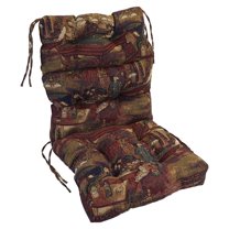 Blazing Needles Multi-Section Tufted Chair Cushion, 22 x 45, Pool Hall