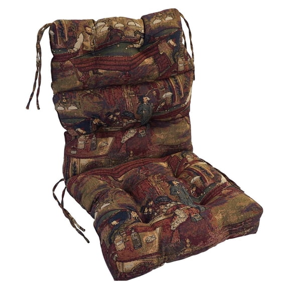 Blazing Needles Multi-Section Tufted Chair Cushion, 22 x 45, Pool Hall