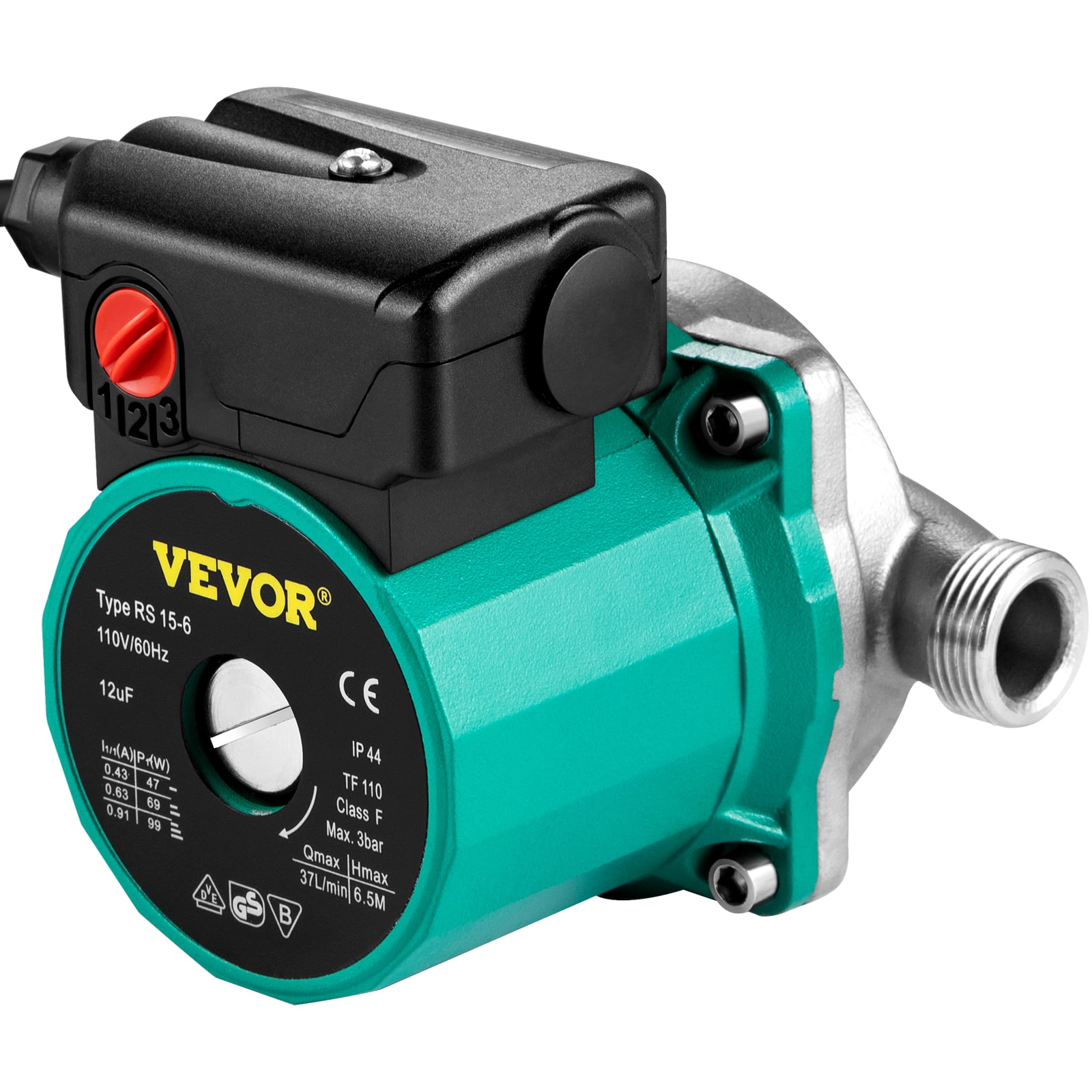 Vevor Recirculating Pump 93w 110v Water Circulator Pump Automatic Start Circulating Pump Npt 3 4 W Brass Fittings Stainless Steel Pump Head Three Speed Control For Electric Water Heater System Walmart Com Vevor Recirculating Pump 93w 110v Water Circulator Pump Automatic Start Circulating Pump Npt 3 4 W Brass Fittings Stainless Steel Pump Head Three Speed Control For Electric Water Heater System Walmart Com