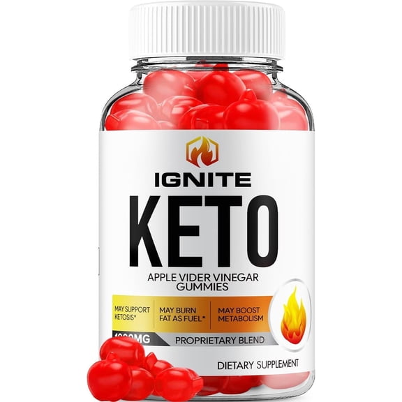 Ignite Keto ACV Gummies - Official - Keto Ignite ACV Advanced Formula Plus Apple Cider Vinegar Dietary Supplement B12 Beet Root Juice Men Women 60 Gummies