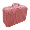 thumbnail image 2 of Maleta tejida de imitación de ratán, cesta de almacenamiento, caja de regalo, maleta rústica para picnic, estuche de almacenamiento tejido a mano para, 2 of 9