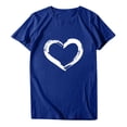 thumbnail image 4 of Pompotops Femmes Manches Courtes Col Rond Imprimé Coeur Casual Tops Blouse T-shirt, 4 of 7