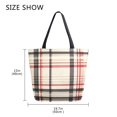 thumbnail image 5 of FORMRS Womens Canvas Tote Bag with Zipper Inner Pocket Shoulder Handbag, Black Tartan, 5 of 7