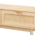 thumbnail image 6 of Baxton Studio Baird Mid-Century Modern Light Oak Brown Finished Wood and Rattan 2-Drawer Console Table, 6 of 9
