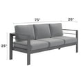 thumbnail image 6 of CozyHom Outdoor Patio Aluminum Sofa Furniture Set 3 Seats Conversation Couch Set With Cushion, Gray, 6 of 6