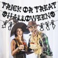 thumbnail image 4 of Halloween Decor - Household Pendant - Halloween Pull Flag - Halloween Banner Set Trick Or Burlap Banner Hanging Halloween Bskeleton Banner Bunting Garland Halloween Party Decorations Supplies, 4 of 7