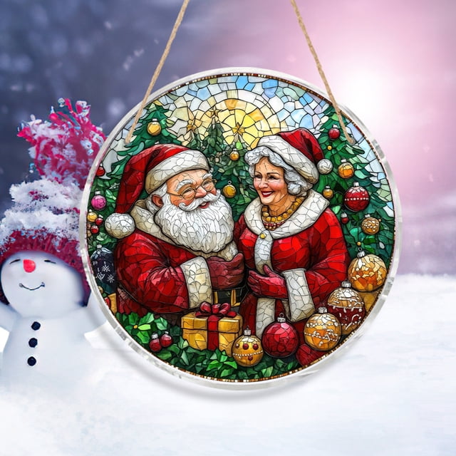 Elegant Resin Christmas Sign with Festive Images, Holiday Decor for Adding Warmth to Home or Party, Durable PVC Material with Pre-Attached Hanging Rope