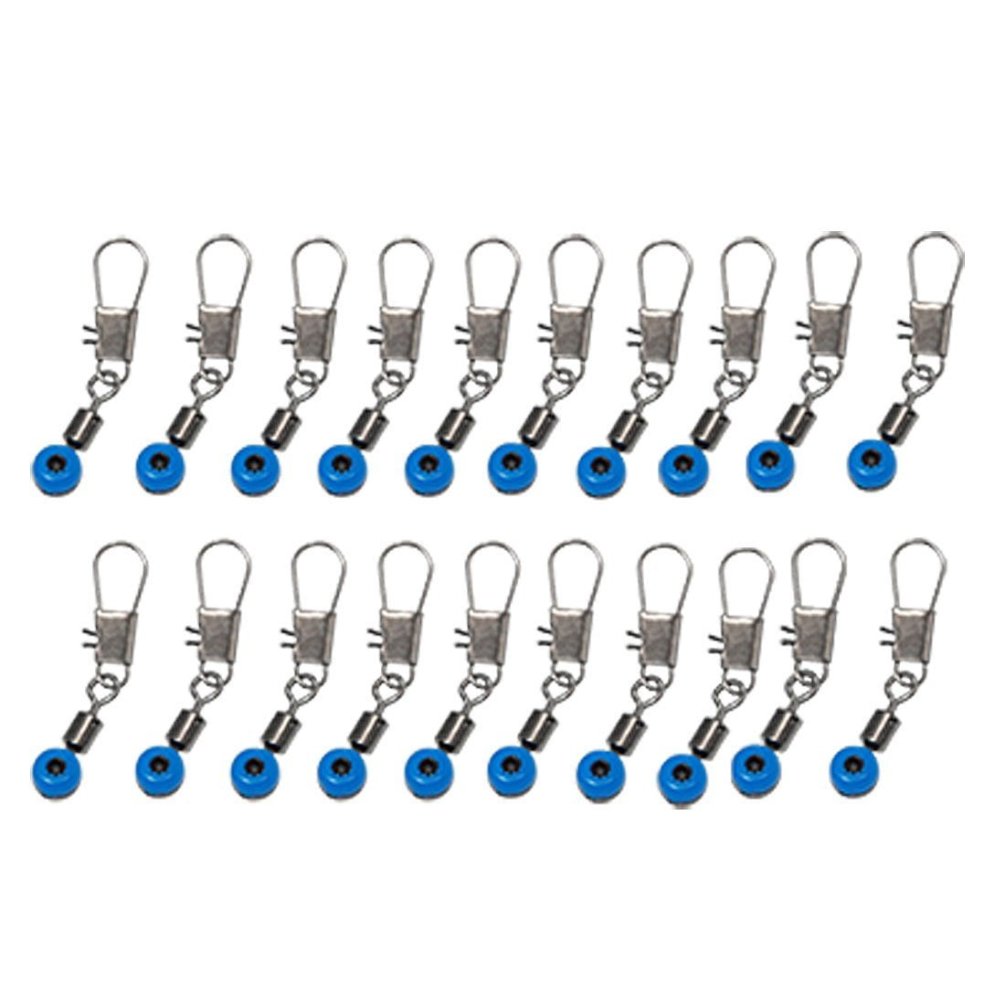 PRENKIN 20Pcs Blue Fishing Line to Hook Swivels Shank Clip Connector For Fishing