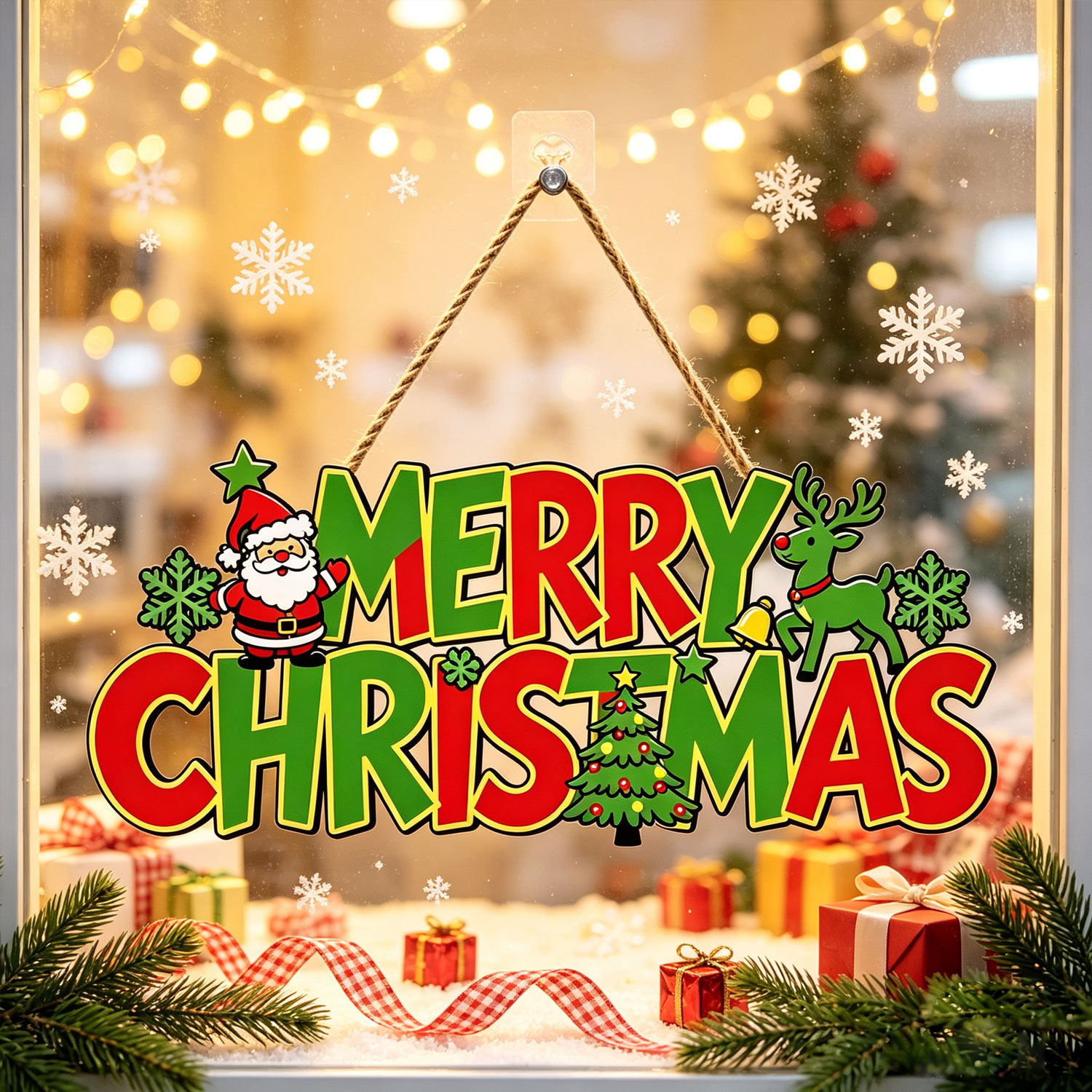 STYZIGZZ Hanging Wooden Christmas Wreaths photo 5
