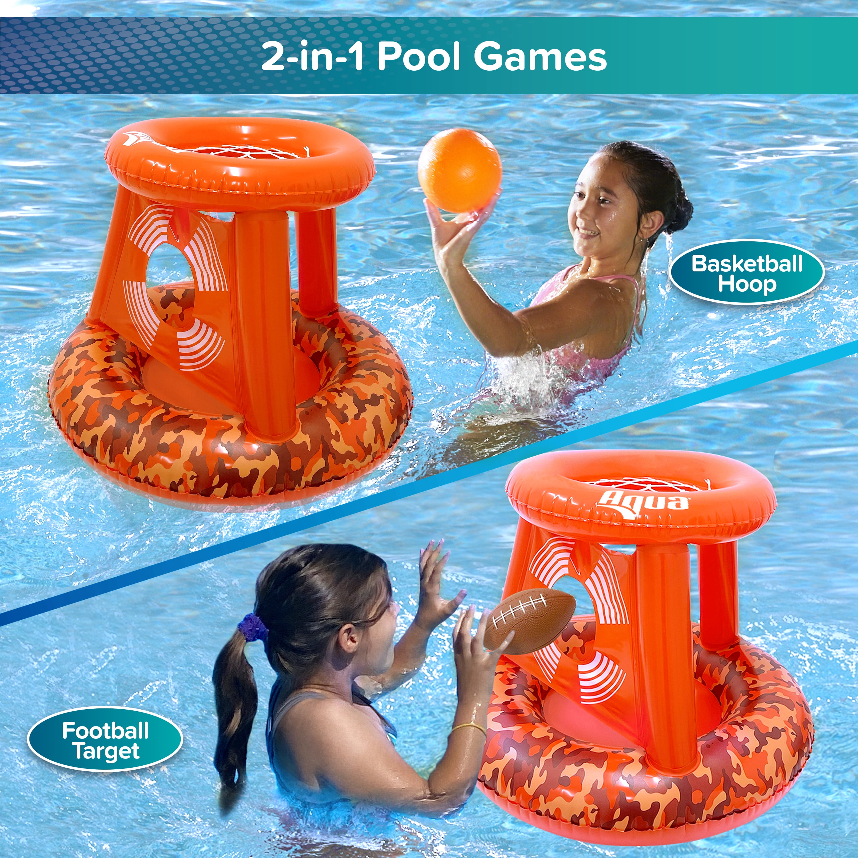 Aqua Dunk & Pass 2-in-1 Inflatable Game Pool Toy Set
