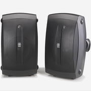 Yamaha NS-AW350 6.5" 130 Watts Bookshelf, Indoor/Outdoor Speakers with 1" PEI Dome Tweeter, Black, Pair