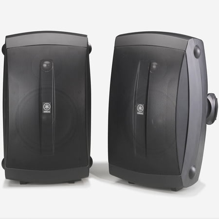 Yamaha NS-AW350 6.5" 130 Watts Bookshelf, Indoor/Outdoor Speakers with 1" PEI Dome Tweeter, Black, Pair
