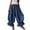 Navy, variant on Women's High Waist Balloon Harem Pants - Elastic Waist Ruffle Hem Wide Leg Cropped Casual Lounge Pants Beige L