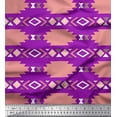 thumbnail image 1 of Soimoi Purple polyester Crepe Fabric Aztec Geometric Decor Fabric Printed Yard 42 Inch Wide, 1 of 3