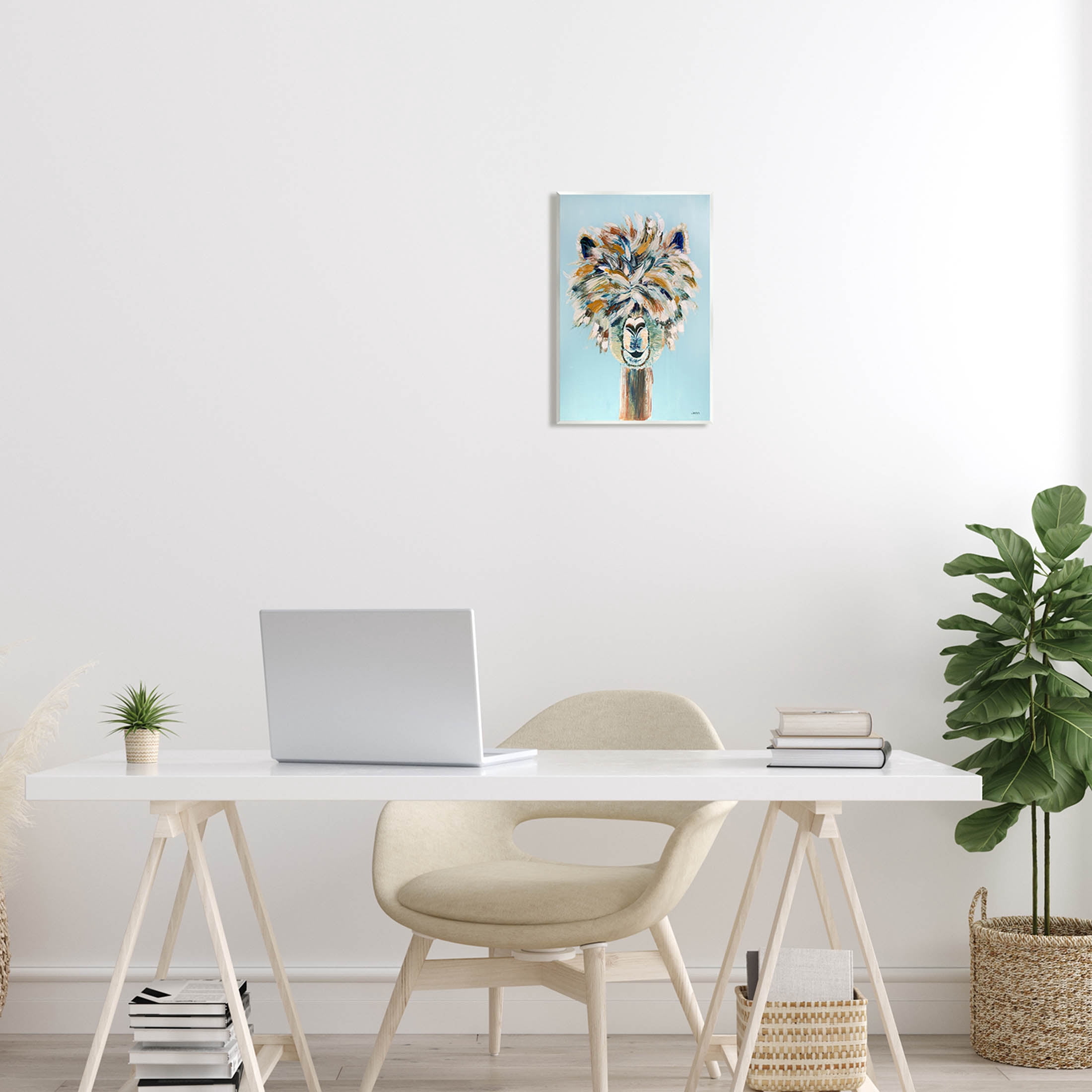 Fluffy Alpaca Happy Animal Animals & Insects Painting Unframed Art Print Wall Art
