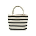 thumbnail image 2 of Hogar y cocina, Almacenamiento y organización, Bolso de mano, Bolso tejido a mano, Bolso de mano con rayas simples, Bolso de hombro, Bolso de compras, Bolso de lona, 2 of 6