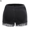 thumbnail image 3 of PULLIMORE Womens Seamless Lace Butt Lifter Padded Panties Hip Enhancer Shaper with Removable Pads Boyshorts Underwear (L, Black), 3 of 10