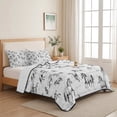 thumbnail image 5 of Full Quilt Set 78''x90'', Black Horse Lightweight Summer Bedspread Coverlet Set with 2 Pillow Shams, Watercolor Vintage Animals Breathable All Season Quilt Bedding for Bedroom/Guest Room, 5 of 9