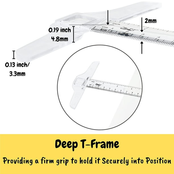 Generic 30cm 12'' Plastic Metric T Square Double Side Rule